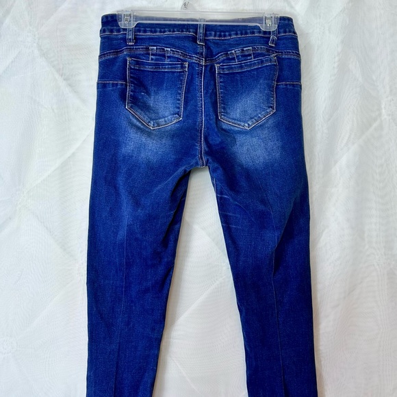 Wax Jeans Butt I Love You Stretch Distressed Skinny Jeans Size 7 - Picture 5 of 10